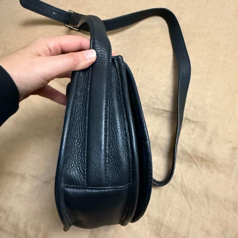 Talbots Black pebbled Leather elegant Crossbody Bag - Picture 3 of 16